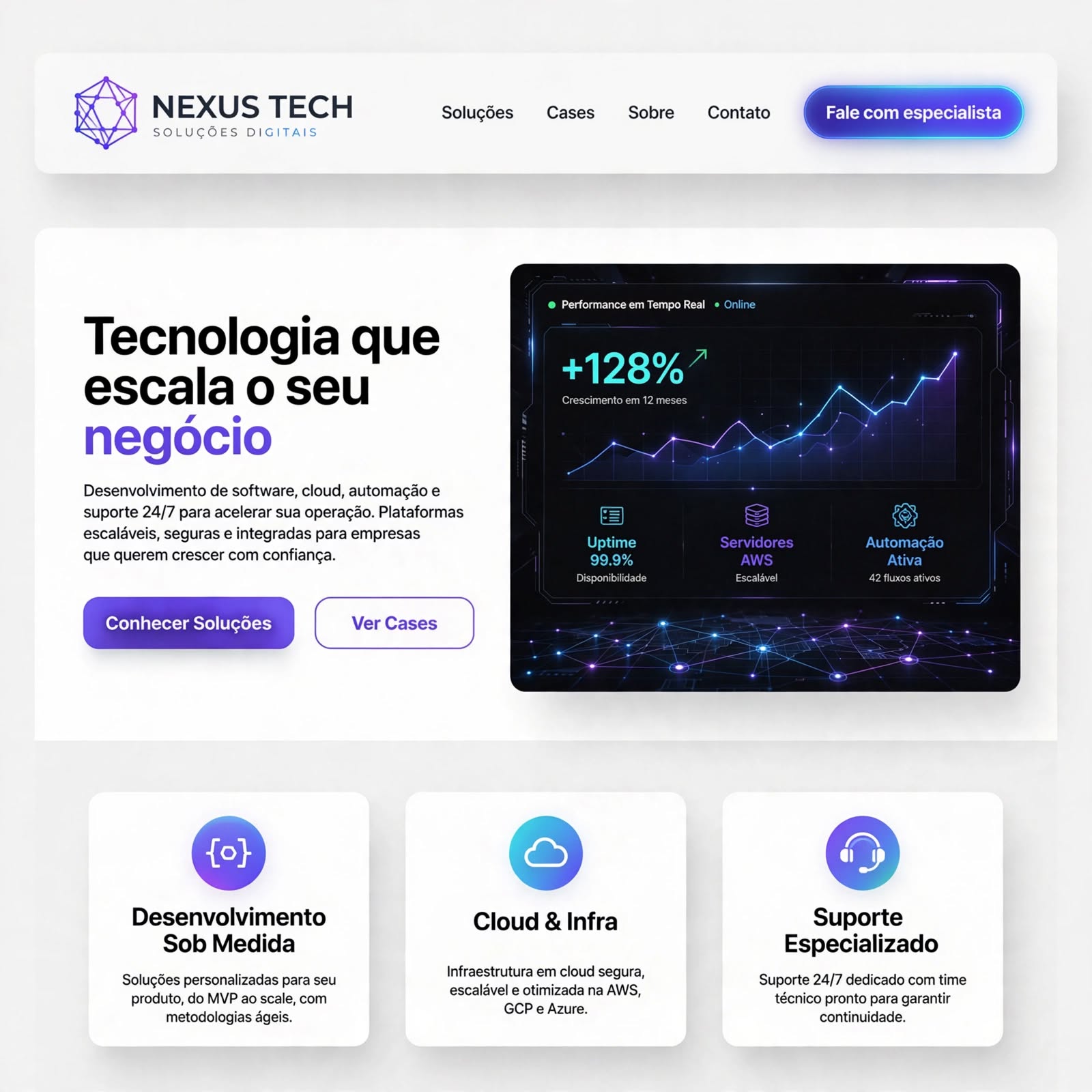 Exemplo landing page