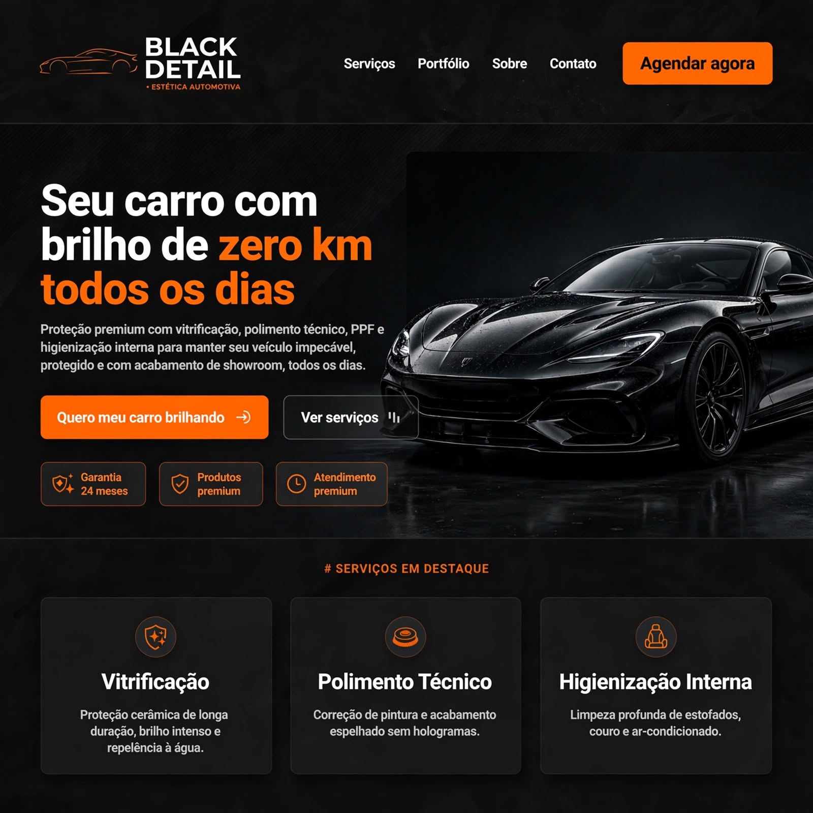 Exemplo landing page
