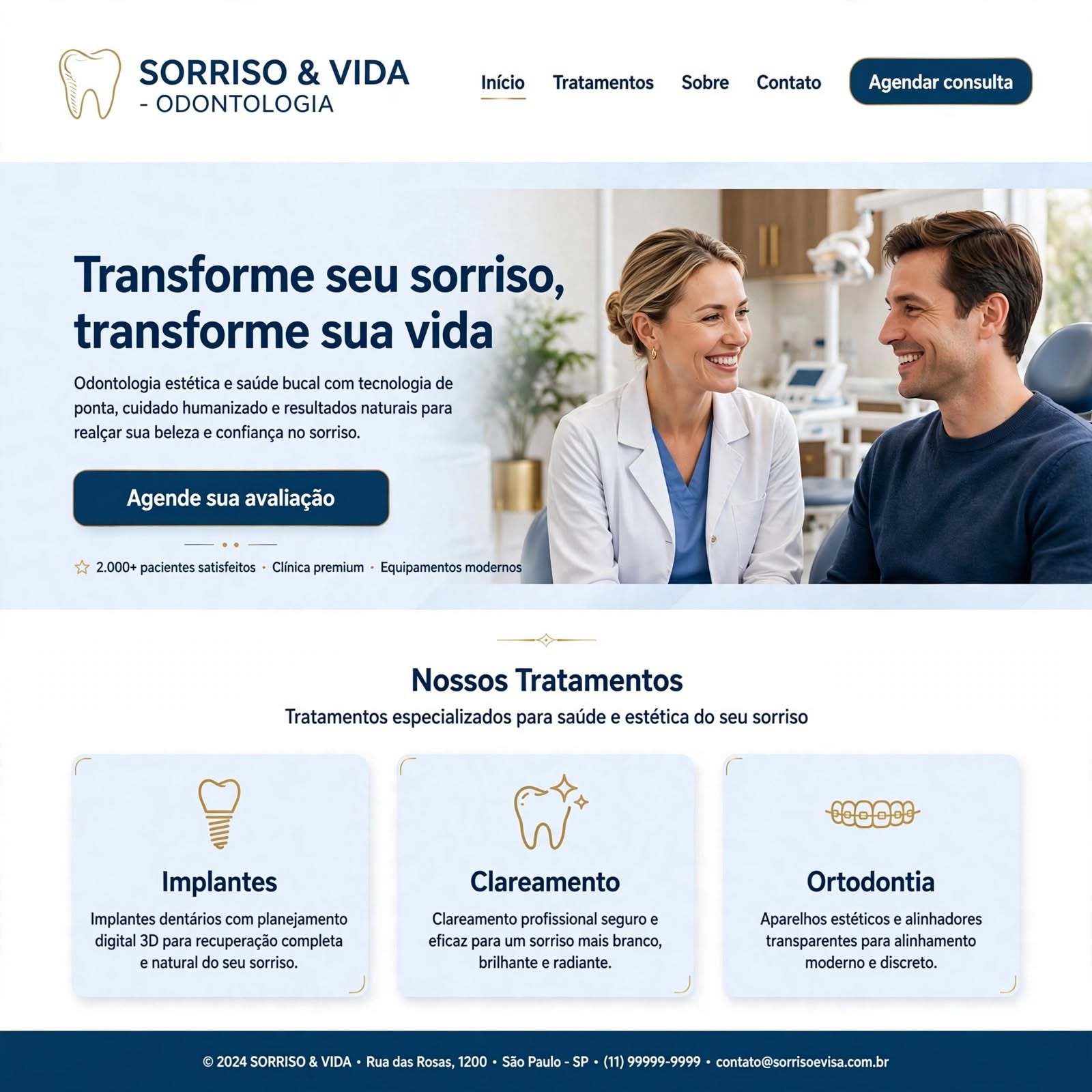 Exemplo landing page
